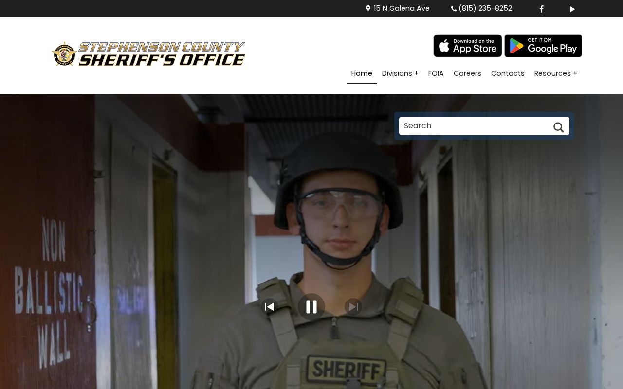 Stephenson County Sheriff official website navigation and contact information